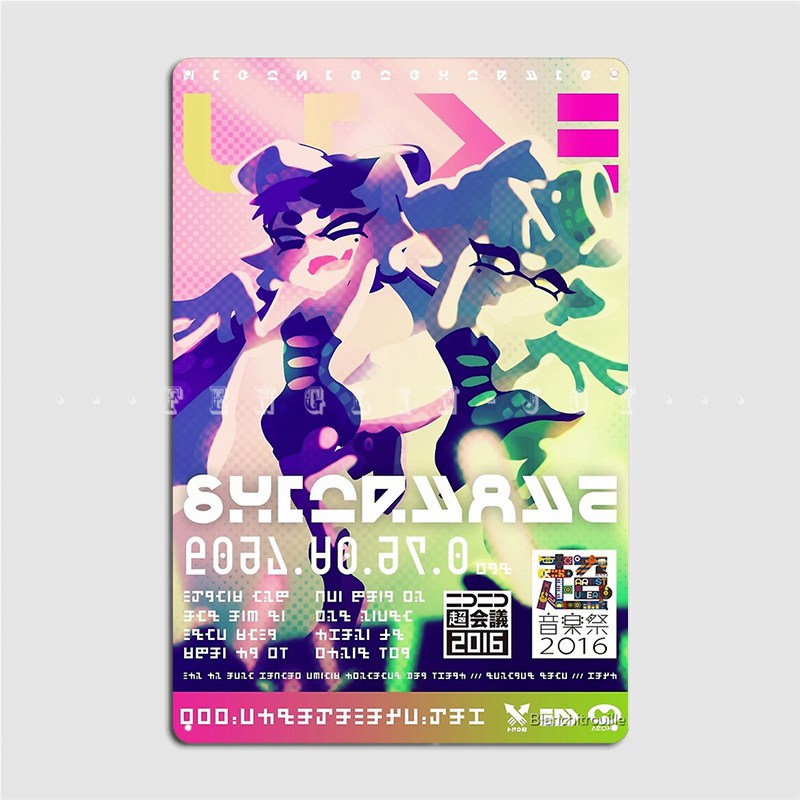 Embroidery Workshop - Squid Sisters คอนเสิร์ตโปสเตอร์แผ่นโลหะ Club Party Garage