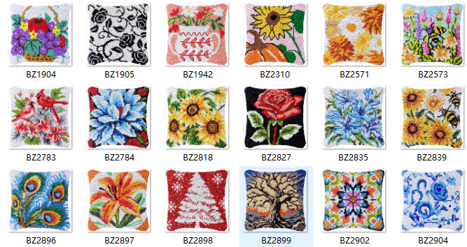 Printed Embroidery Kit - ชุดตะขอเกี่ยวผึ้ง พรมพิมพ์ผ้าใบ หงส์แฮนด์เวิร์ก ชุดงานปัก DIY พรมปักมือ