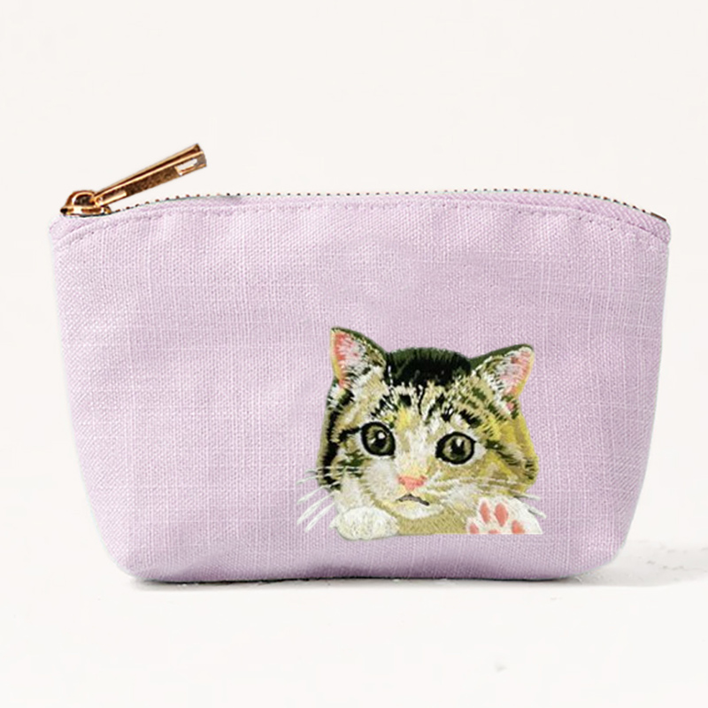 Embroidery Wallet - กระเป๋าใส่เหรียญลายปักแมวและสุนัขสุดน่ารักสำหรับผู้หญิง รุ่นใหม่ปี 2026 กระเป๋าใบเล็ก กระเป๋าใส่เหรียญแฟชั่น กระเป๋าใบเล็ก