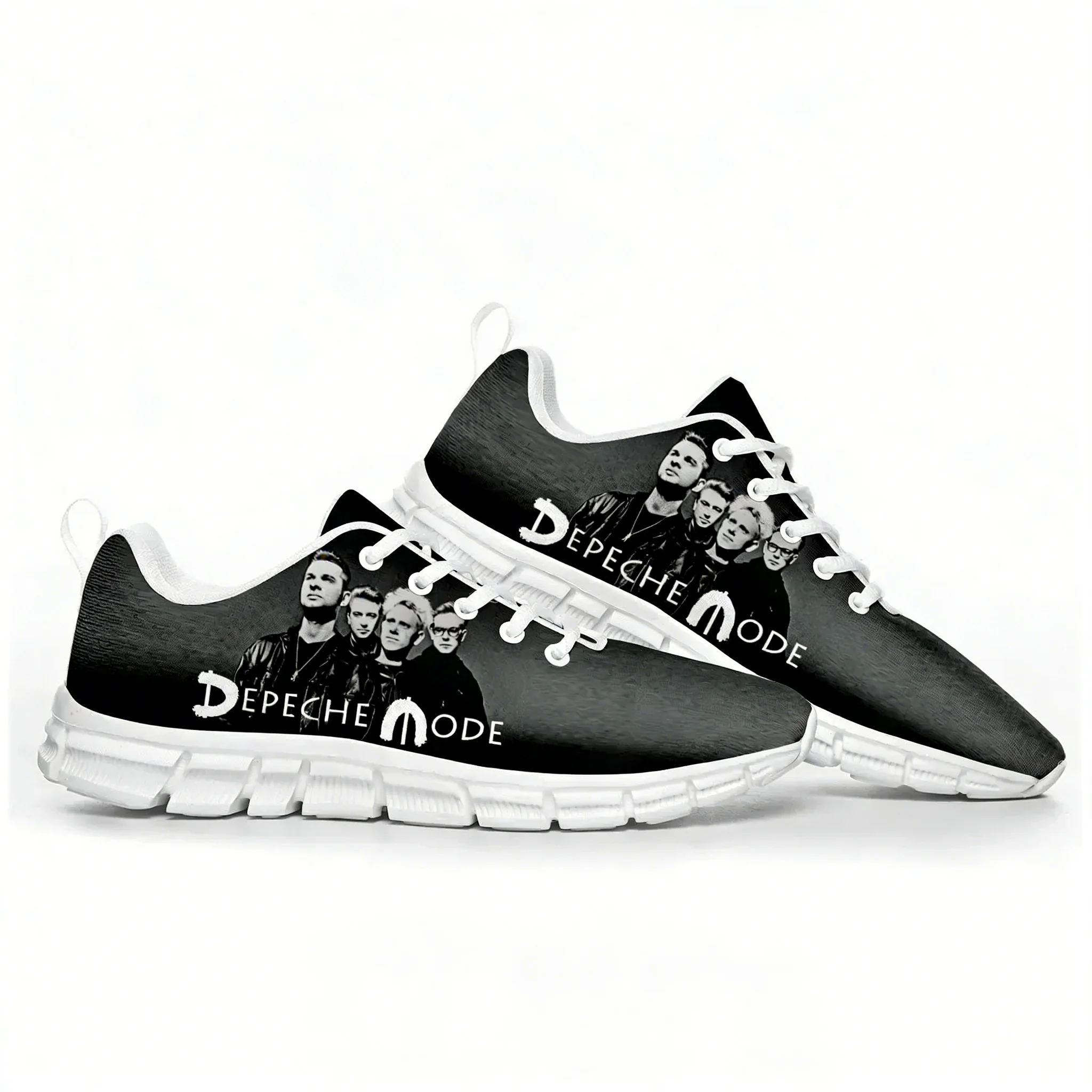 Embroidery White - รองเท้ากีฬา Depeche Rock Band Mode สำหรับผู้ชายและผู้หญิง