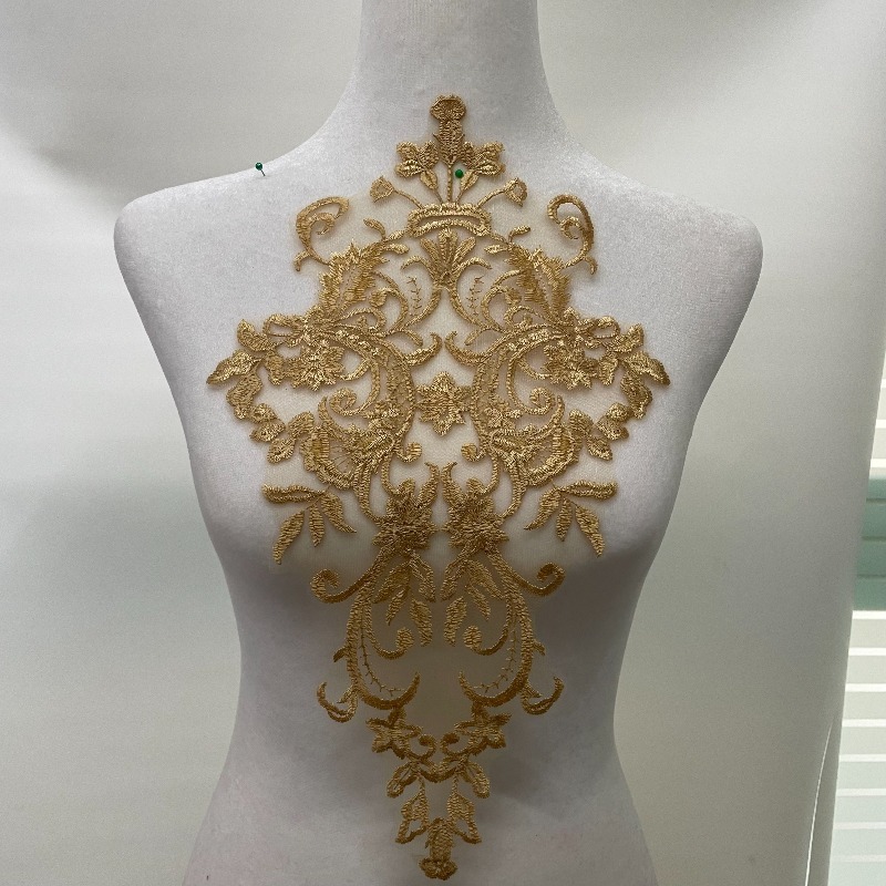 Embroidery Veil - ผ้าลูกไม้ปักลายหลากสีสัน งานประณีต สำหรับตกแต่งชุดแต่งงานระดับไฮเอนด์ ผ้าคลุมหน้าเจ้าสาว งานฝีมือ DIY
