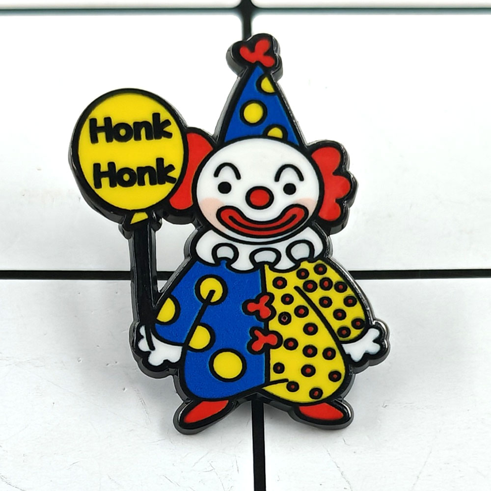 Embroidery Bali - เข็มกลัดตัวตลก Honk Honk Clown ลายคลื่น ลูกโป่งเคลือบเงา