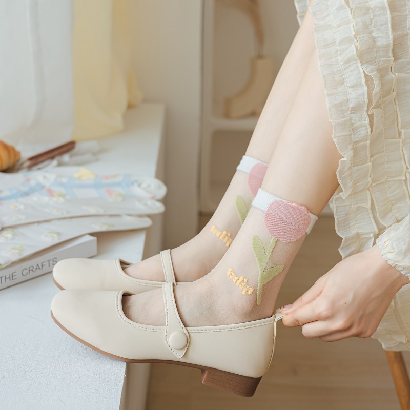 ฤดูร้อน Ultra-thin โปร่งใสคริส - Embroidery On Socks บทวิจารณ์และราคา