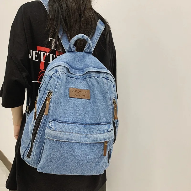 กระเป๋าเป้แฟชั่นผ้ายีนส์สำหรับ - Embroidery Jeans บทวิจารณ์และราคา