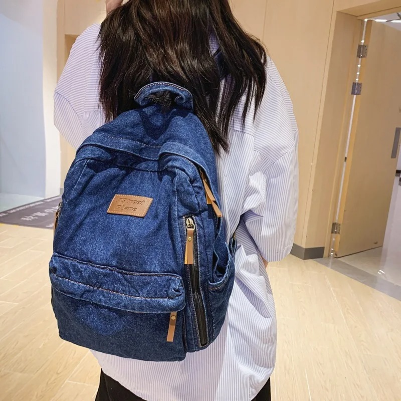 กระเป๋าเป้แฟชั่นผ้ายีนส์สำหรับ - Embroidery Jeans บทวิจารณ์และราคา