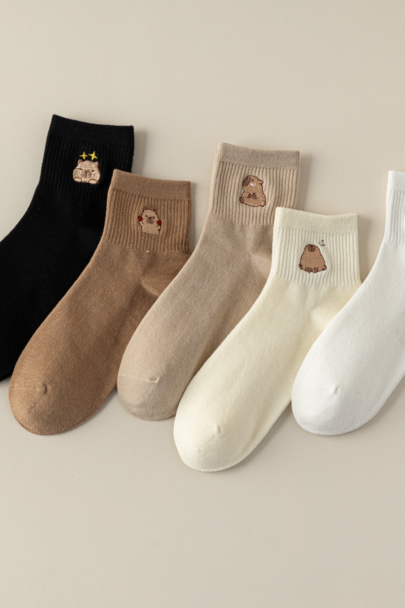 ถุงเท้าข้อสั้นผู้หญิงลายปักคาป - Embroidery On Socks บทวิจารณ์และราคา