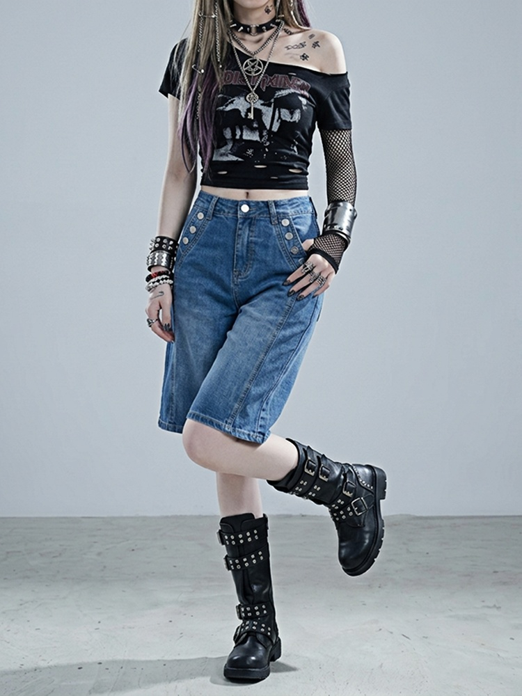 REDDACHiC กางเกงยีนส์ขาสั้นเบอ - Embroidery Jeans บทวิจารณ์และราคา