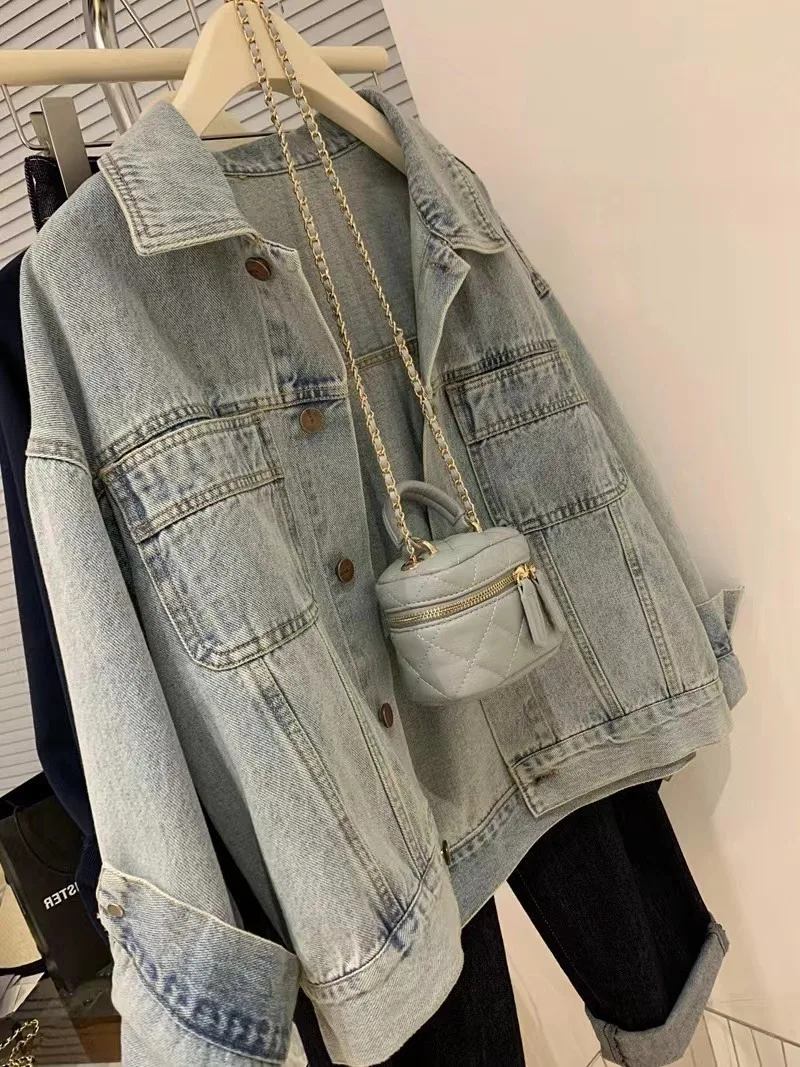 DENIM Coat ผู้หญิง Y2k ฤดูใบไม - Embroidery Gothic บทวิจารณ์และราคา