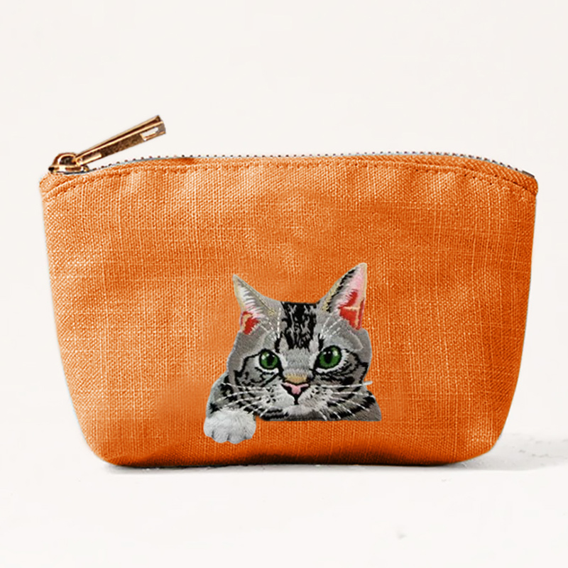 กระเป๋าใส่เหรียญลายปักแมวและสุ - Embroidery Wallet บทวิจารณ์และราคา