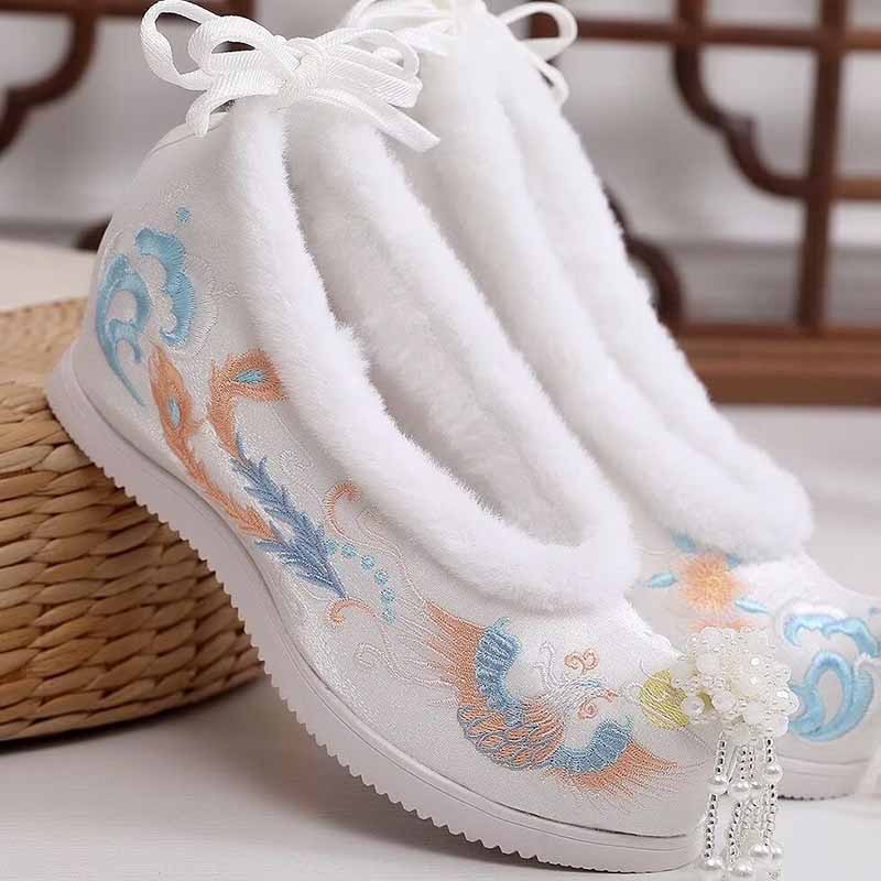 รองเท้าฮันฟูฤดูหนาวสำหรับผู้หญ - Embroidery White บทวิจารณ์และราคา
