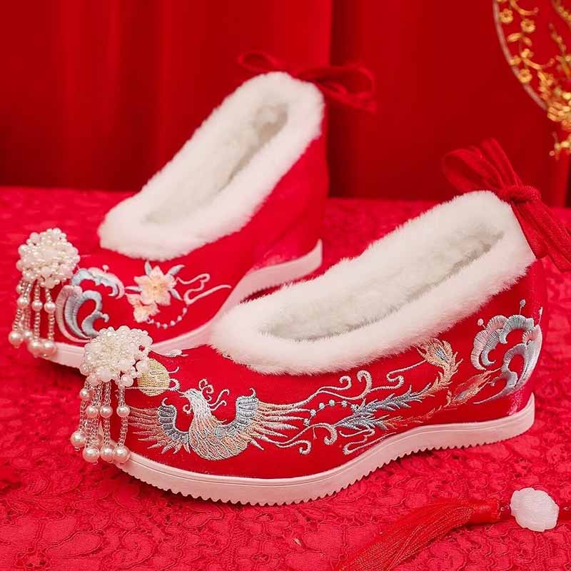 รองเท้าฮันฟูฤดูหนาวสำหรับผู้หญ - Embroidery White บทวิจารณ์และราคา
