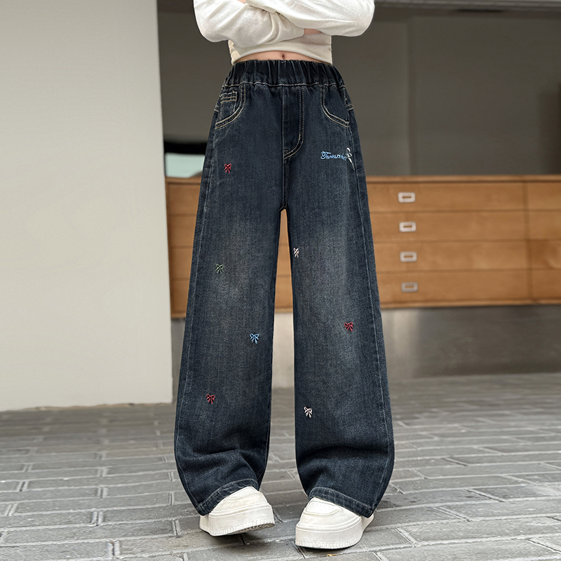 กางเกงยีนส์เด็กผู้หญิงวัยรุ่นส - Embroidery Jeans บทวิจารณ์และราคา
