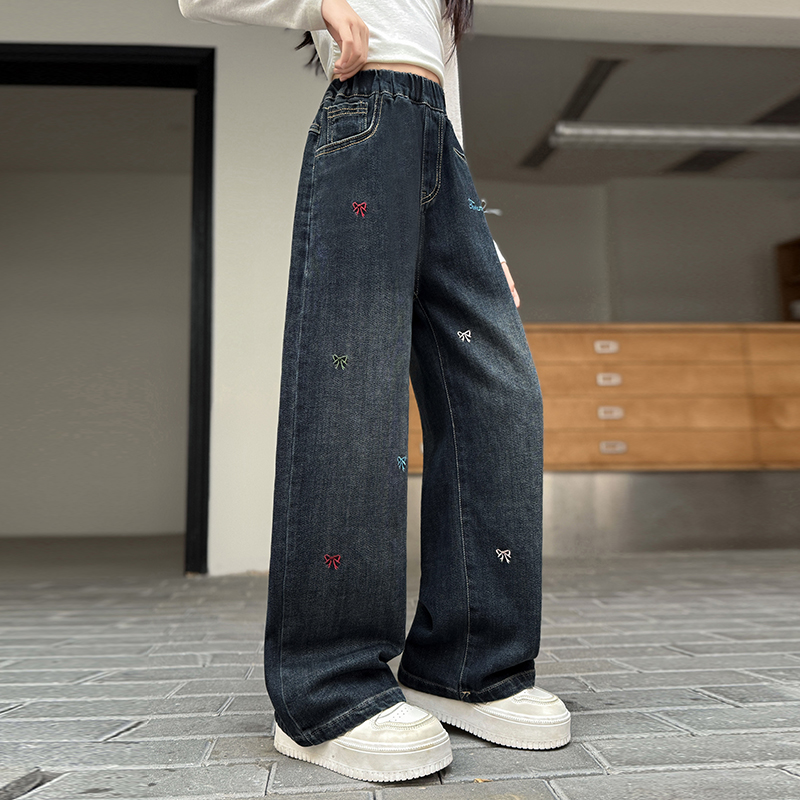 กางเกงยีนส์เด็กผู้หญิงวัยรุ่นส - Embroidery Jeans บทวิจารณ์และราคา