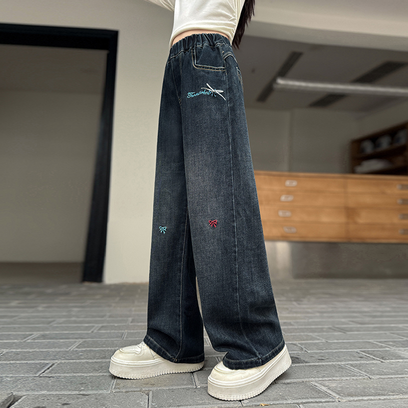กางเกงยีนส์เด็กผู้หญิงวัยรุ่นส - Embroidery Jeans บทวิจารณ์และราคา