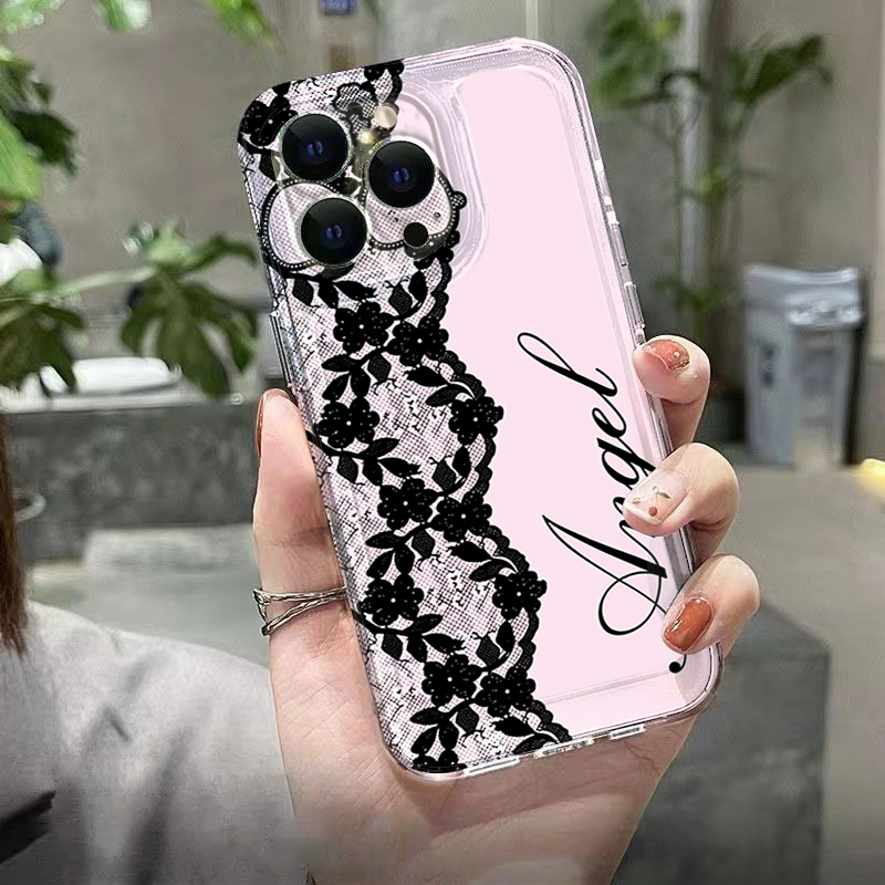 เคสโทรศัพท์ลายลูกไม้สีดำขาวใหม - Embroidery White บทวิจารณ์และราคา