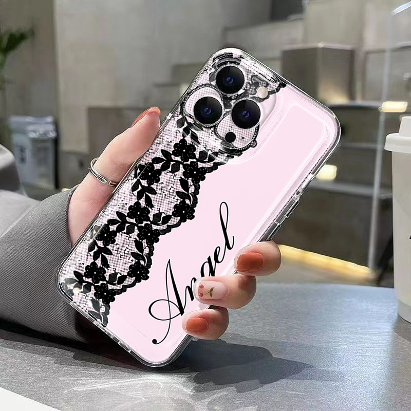 เคสโทรศัพท์ลายลูกไม้สีดำขาวใหม - Embroidery White บทวิจารณ์และราคา