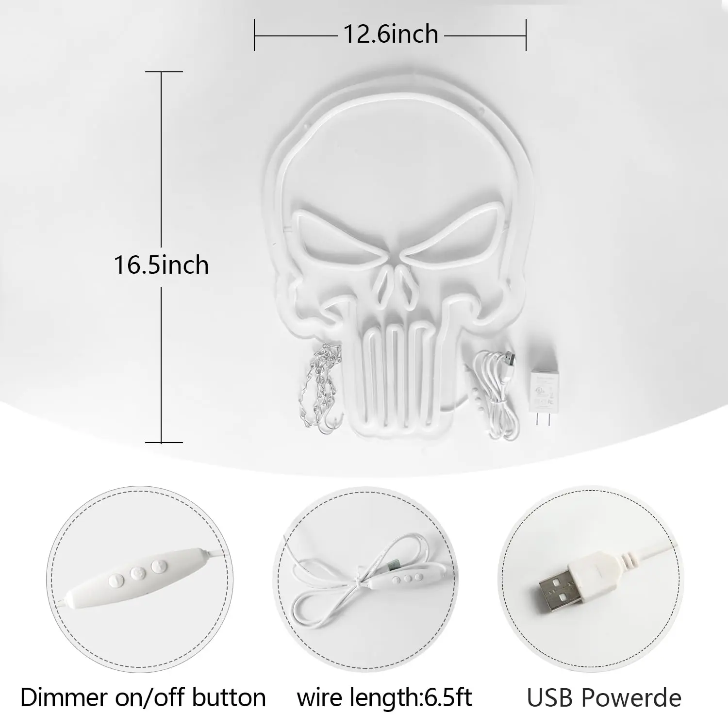 Skull Neon Sign เบียร์บาร์ห้อง - Embroidery Workshop บทวิจารณ์และราคา
