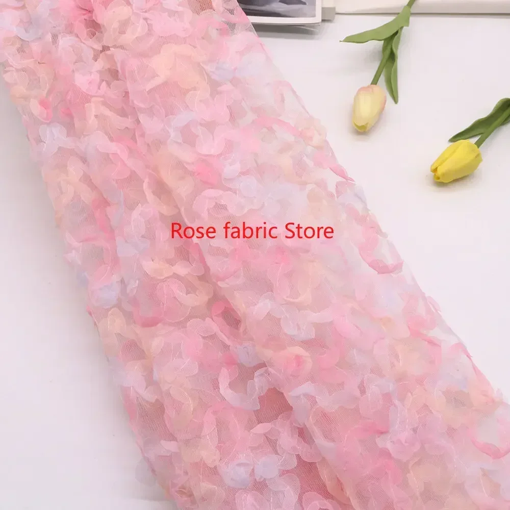ผ้าชีฟองไล่เฉดสี แต่งด้วยลูกไม - Embroidery Veil บทวิจารณ์และราคา