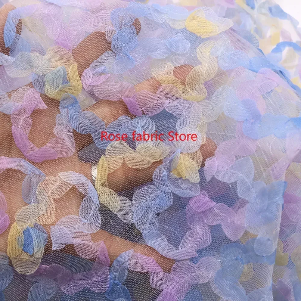 ผ้าชีฟองไล่เฉดสี แต่งด้วยลูกไม - Embroidery Veil บทวิจารณ์และราคา