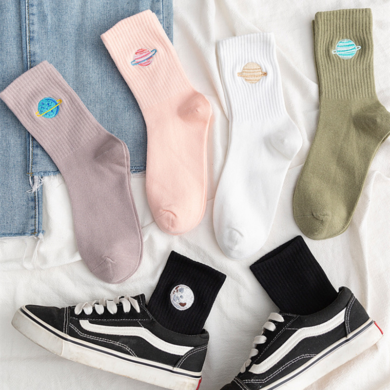 ผู้หญิง All Seasons ใหม่แฟชั่น - Embroidery On Socks บทวิจารณ์และราคา