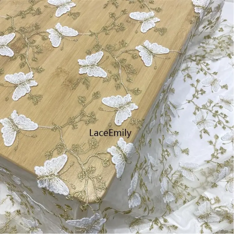 3D ผีเสื้อลูกไม้ผ้าผีเสื้อด้าย - Embroidery Veil บทวิจารณ์และราคา
