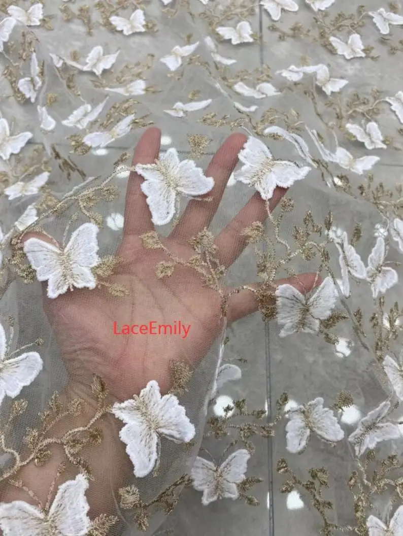 3D ผีเสื้อลูกไม้ผ้าผีเสื้อด้าย - Embroidery Veil บทวิจารณ์และราคา