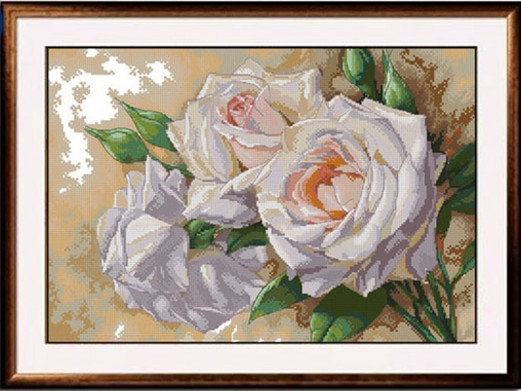 ดอกกุหลาบขาว ดอกไม้สวยงาม ชุดป - Embroidery Workshop บทวิจารณ์และราคา