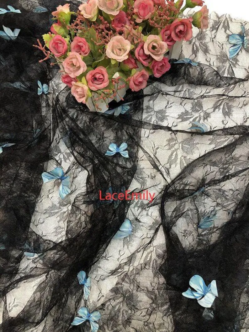 4 สี 3D ผีเสื้อเย็บปักถักร้อยล - Embroidery Veil บทวิจารณ์และราคา
