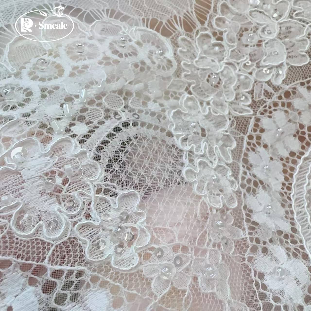 ผ้าลูกไม้ปักลายลูกปัดเลื่อม 3M - Embroidery Veil บทวิจารณ์และราคา