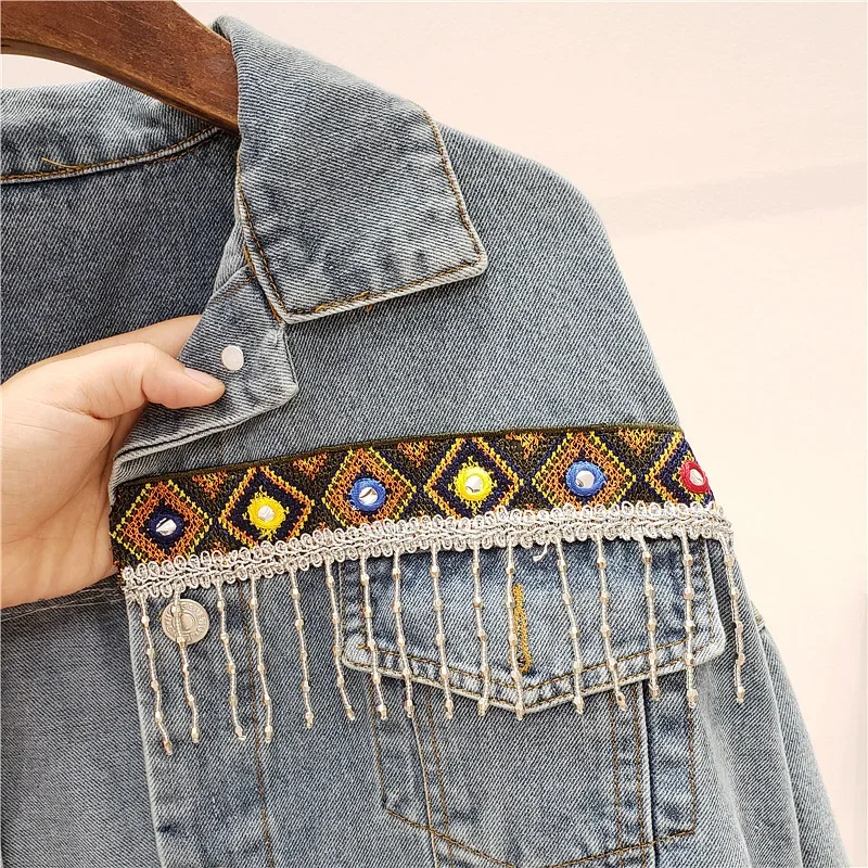 เย็บปักถักร้อย DENIM เสื้อแจ็ค - Embroidery Jeans บทวิจารณ์และราคา