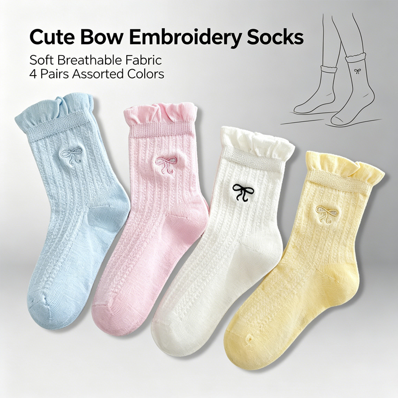 ถุงเท้าตาข่ายสำหรับเด็กผู้หญิง - Embroidery On Socks บทวิจารณ์และราคา
