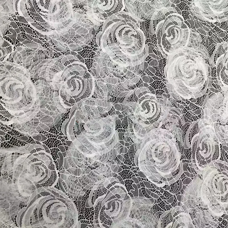 ผ้าลูกไม้ลายดอกกุหลาบหรูหราสำห - Embroidery Veil บทวิจารณ์และราคา