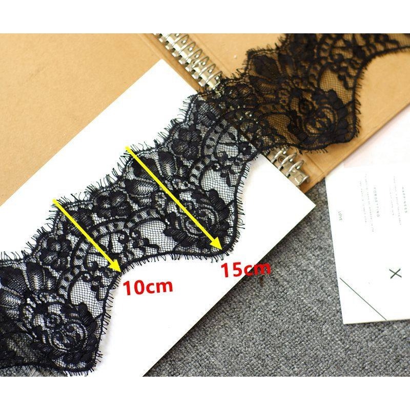 ผ้าลูกไม้ปักลายขอบคลื่นแบบใหม่ - Embroidery Veil บทวิจารณ์และราคา