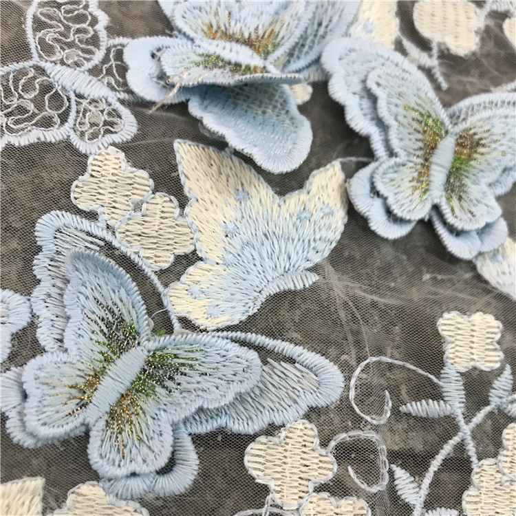 ผ้าลูกไม้ไหมนมปักลายผีเสื้อ 3  - Embroidery Needle บทวิจารณ์และราคา