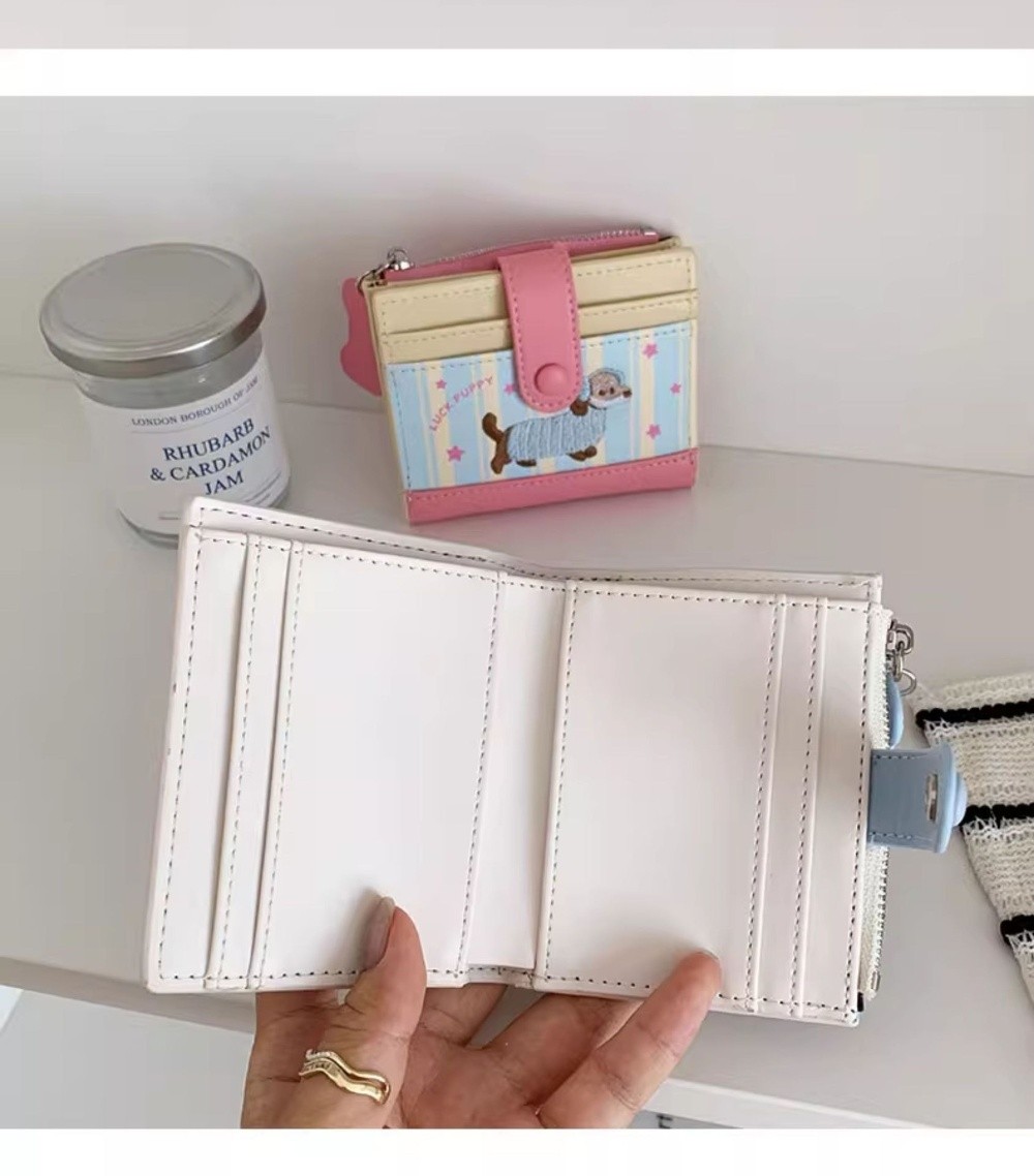 กระเป๋าสตางค์แบบสั้นปักลายสุนั - Embroidery Wallet บทวิจารณ์และราคา