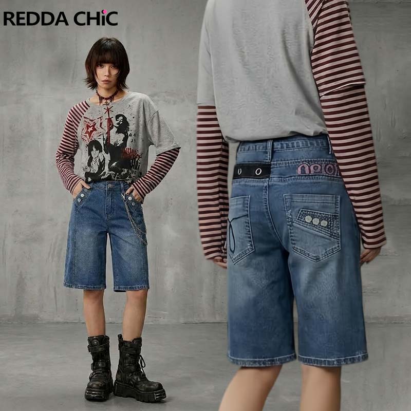 REDDACHiC กางเกงยีนส์ขาสั้นทรง - Embroidery Jeans บทวิจารณ์และราคา