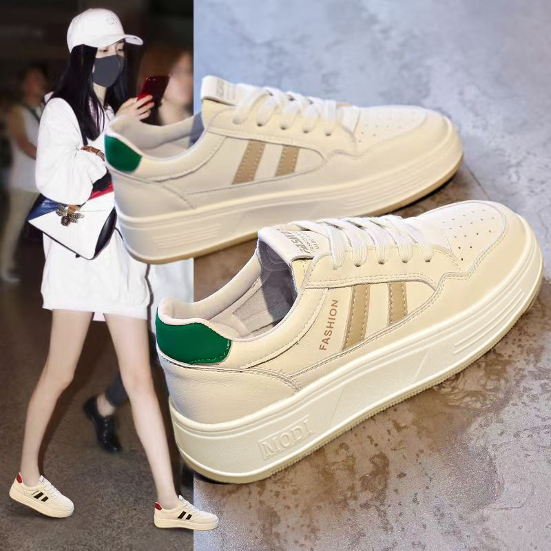รองเท้าผ้าใบเสริมส้นสำหรับผู้ห - Embroidery White บทวิจารณ์และราคา