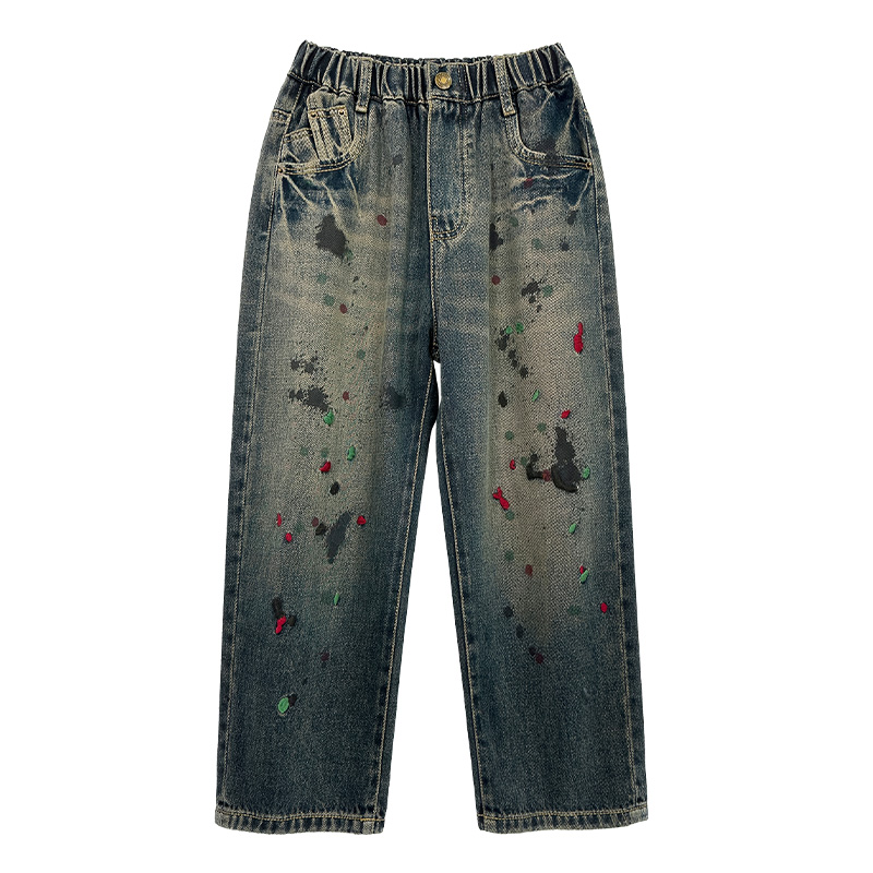 เด็กคลาสสิกเด็ก Vintage Blue ส - Embroidery Jeans บทวิจารณ์และราคา