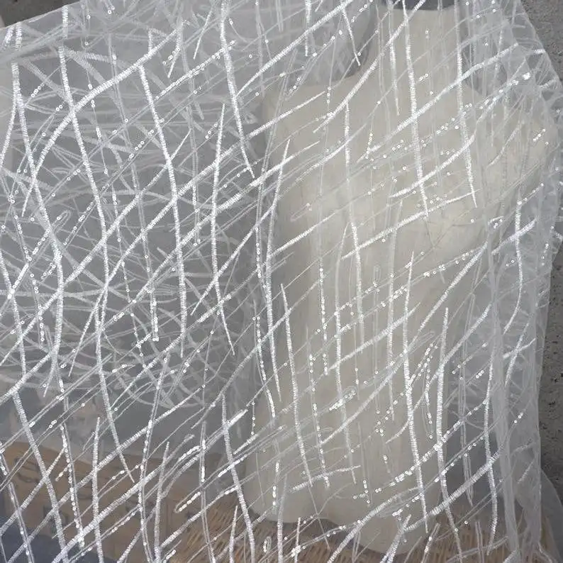 Heavy Sequins ลูกไม้ผ้าดอกไม้เ - Embroidery Veil บทวิจารณ์และราคา