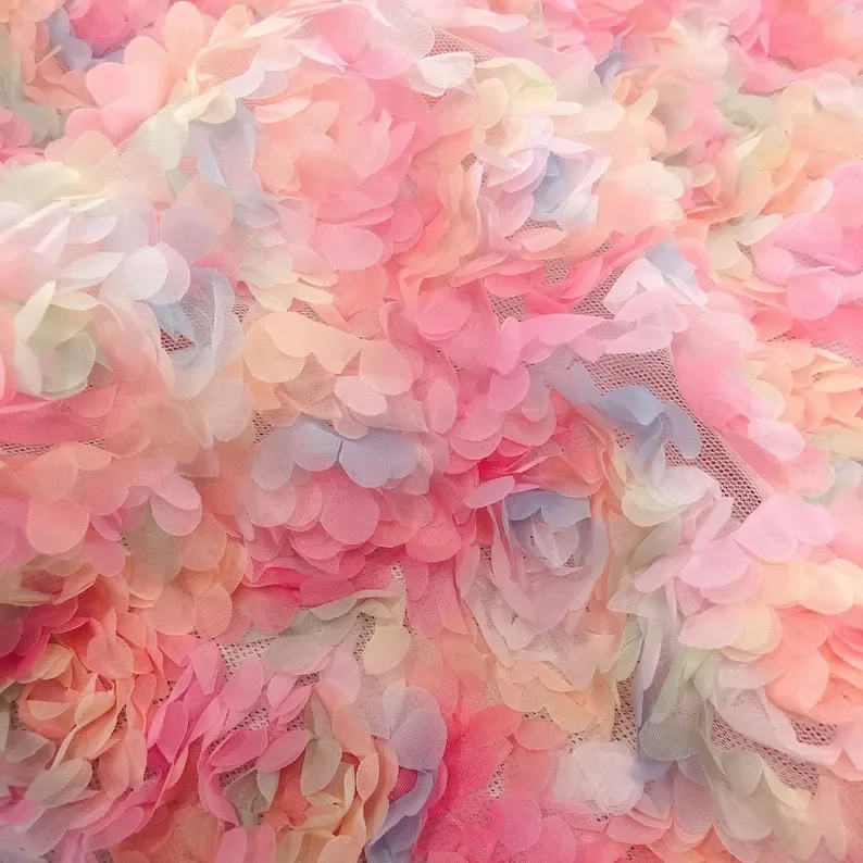 3d ชีฟอง rose ดอกไม้ลูกไม้ผ้าด - Embroidery Veil บทวิจารณ์และราคา