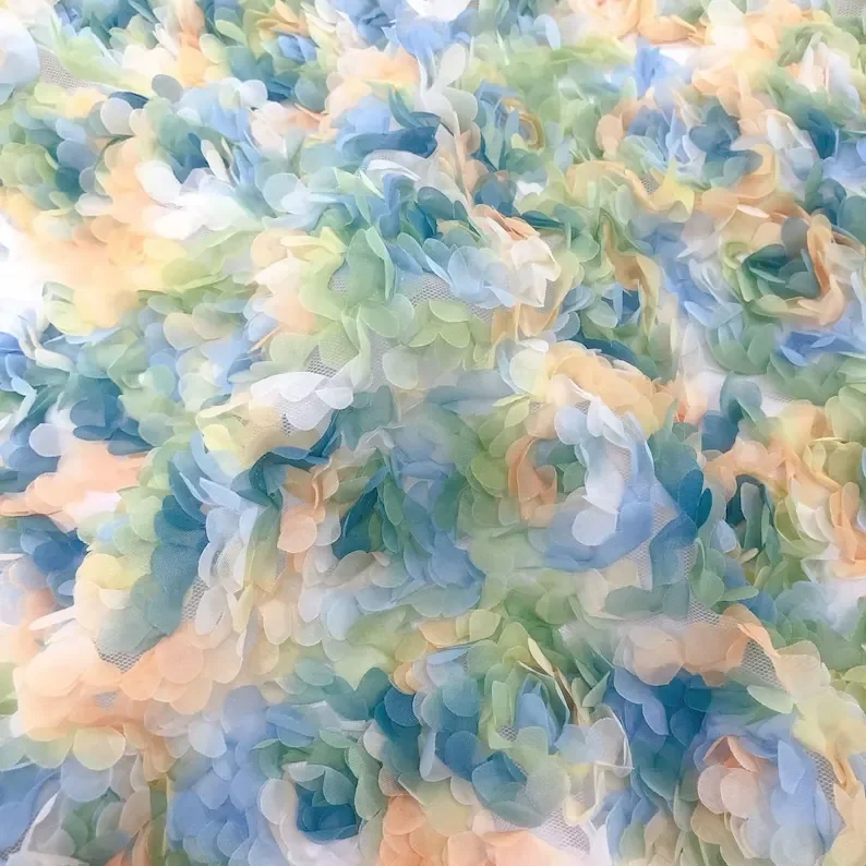3d ชีฟอง rose ดอกไม้ลูกไม้ผ้าด - Embroidery Veil บทวิจารณ์และราคา