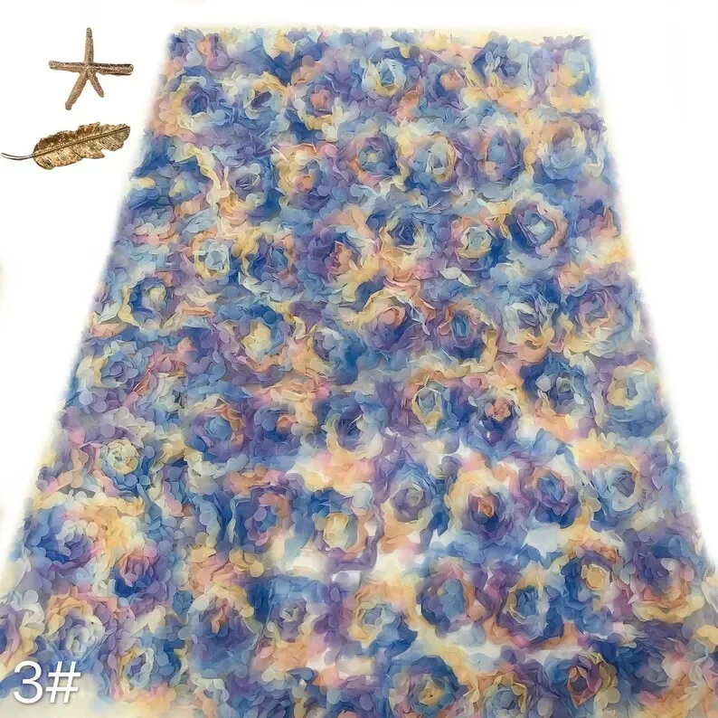 3d ชีฟอง rose ดอกไม้ลูกไม้ผ้าด - Embroidery Veil บทวิจารณ์และราคา