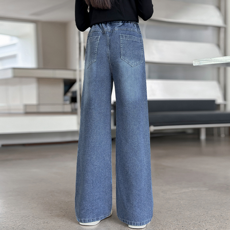 แฟชั่นเกาหลีเด็กตรงกางเกงยีนส์ - Embroidery Jeans บทวิจารณ์และราคา