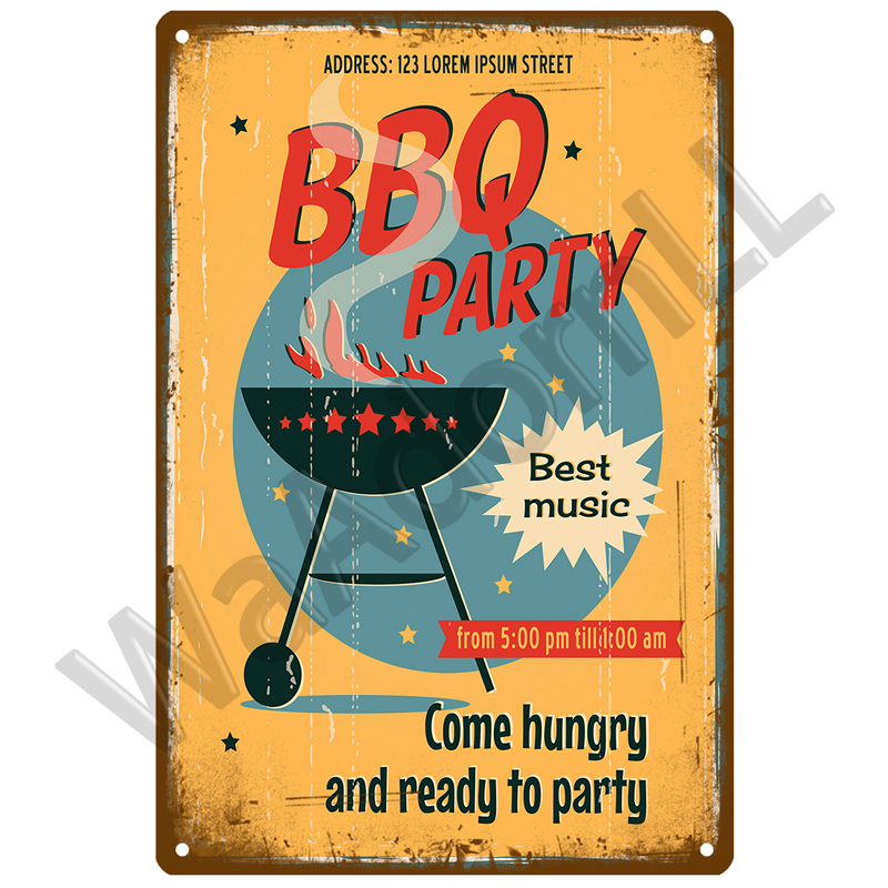 BBQ Zone การตกแต่งบ้านป้ายโลหะ - Embroidery Workshop บทวิจารณ์และราคา