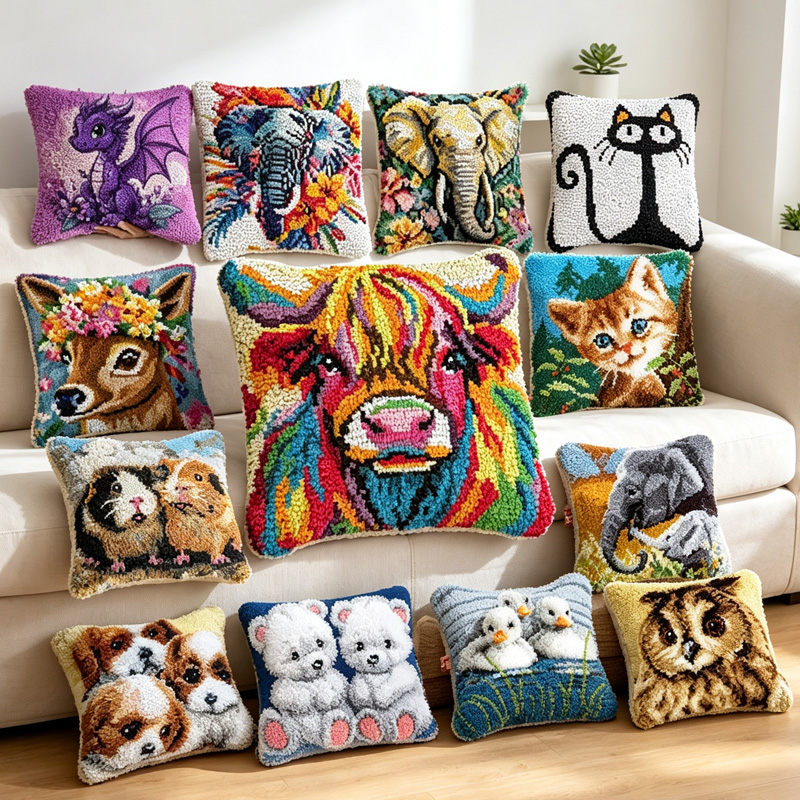 ชุดเย็บปักถักร้อยลายสัตว์ หมอน - Printed Embroidery Kit บทวิจารณ์และราคา